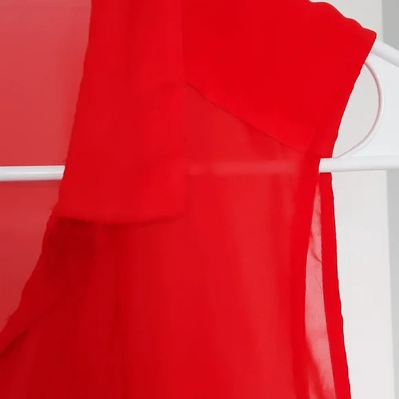 H&M Hot Red Sheer Sleeveless Top - Picture 4 of 5